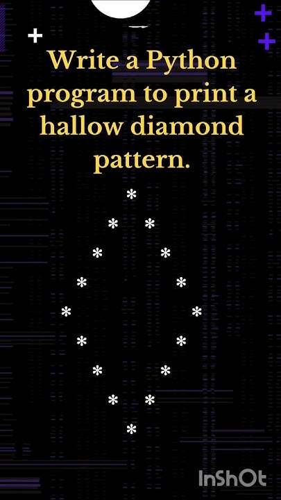 Hallow diamond pattern using python#Interview question#python3 #coding ...
