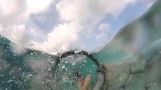 Dolphin plunge Blue Slide Aquatica HD POV with slo mo