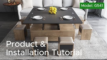 Guyii G541 Lift-Top Coffee Table Set Installation Guide | Versatile & Durable Design