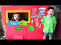 Caleb PRETEND PLAY w/ Vending Machine KIDS TOY STORY!