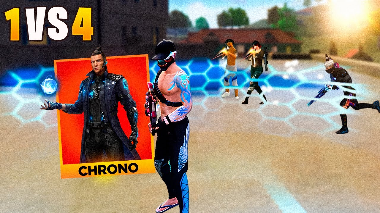 FIZ JOGADAS INCRÍVEIS COM O PODER DO CHRONO SOLO VS SQUAD!! FREE FIRE MOBILE