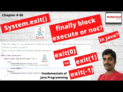 ＃69 system.exit（0）vs system.exit（1）vs system.exit（-1）java | System.exit（）in Java | Java | RedSysTech
