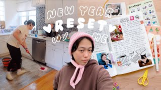 NEW YEAR RESET ❄️ hobonichi cousin spreads, deep cleaning, new sticker sheets~