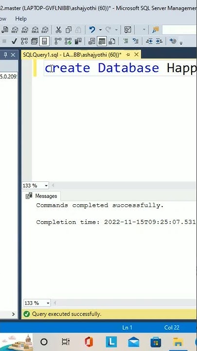 Create Database using query #short #viralshorts - YouTube