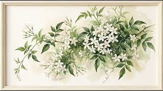 Delicate Jasmine Painting | Frame TV Art 4K Wallpaper 2 Hour Screensaver screenshot 3