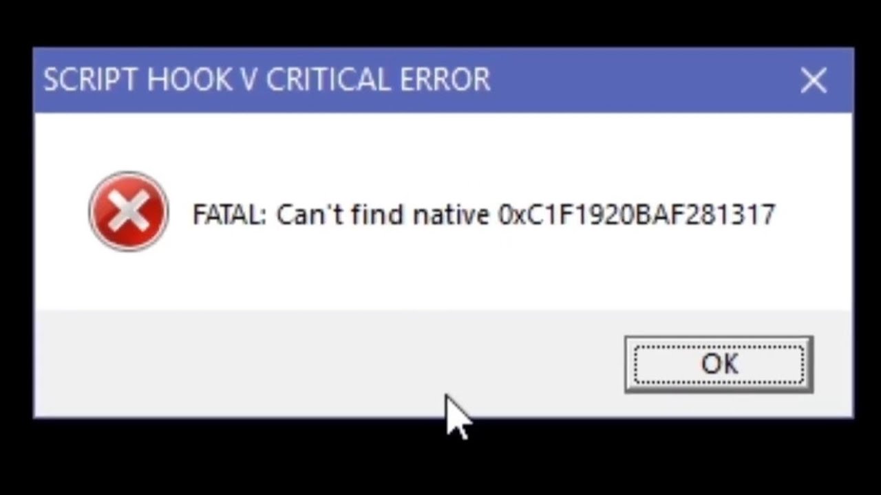 Script hook critical error