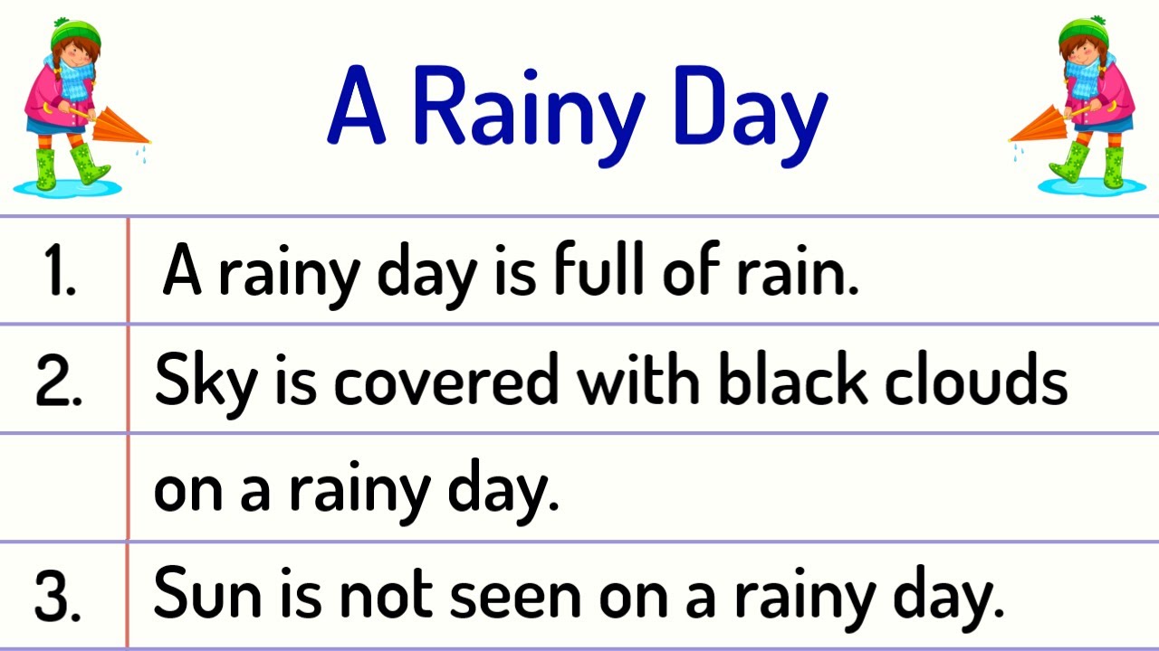 rainy day essay easy