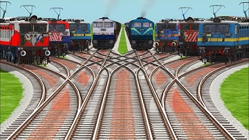 Eights Realstic Trains Run At Diesel Bumpy Curves Railroad Tracks l diesel engine vs electric engine