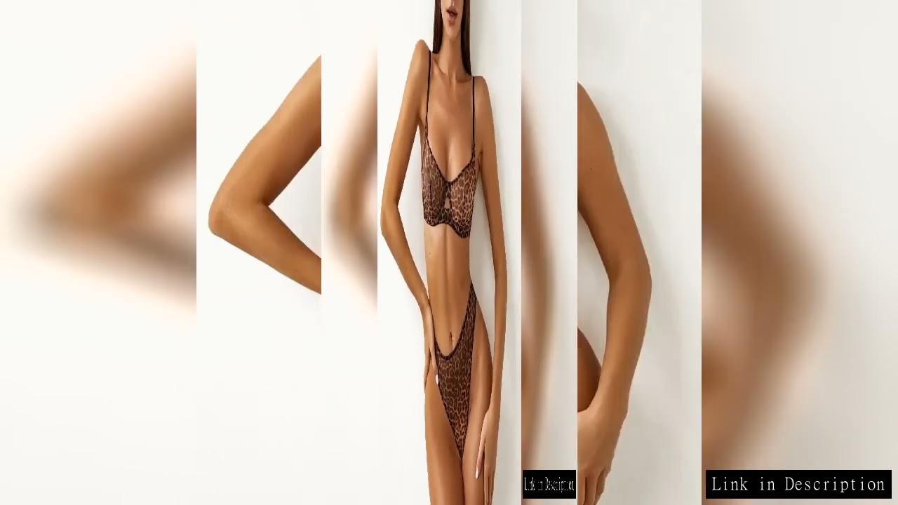 Seamless Leopard Printed Underwire Bra and Panty Set Women See Through Push Up Sexy Lingerie Outfit