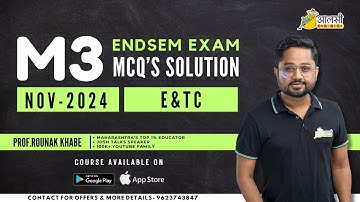 M3 ENTC Nov 2024 MCQ Complete Solution Set | Detailed Answers | Aalsi Engineer | Rounak Sir