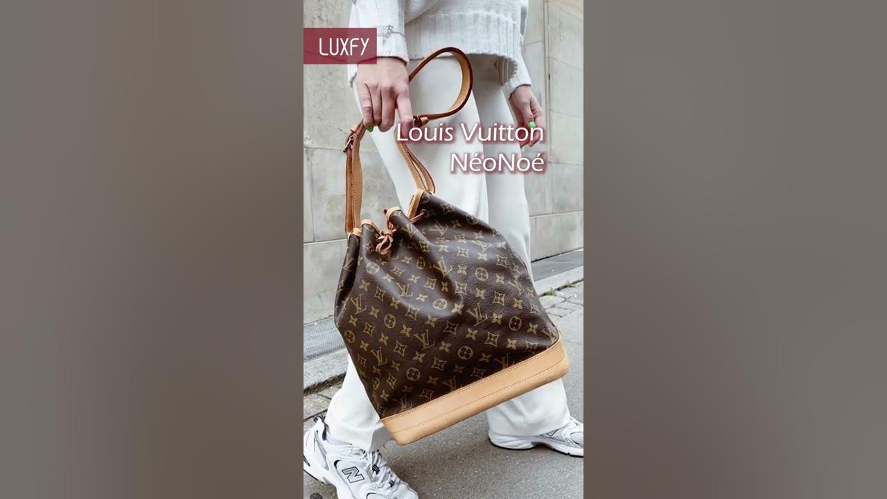 Louis Vuitton Vintage Monogram GM Bucket Bag Tote Carryall Noe LV Logo  Monogram Canvas + Leather
