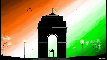 Independence Day drawing | How to Draw in Ms Paint | drawing in paint in computer| paint in computer