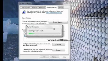 How to Create a system restore point (Windows 7)