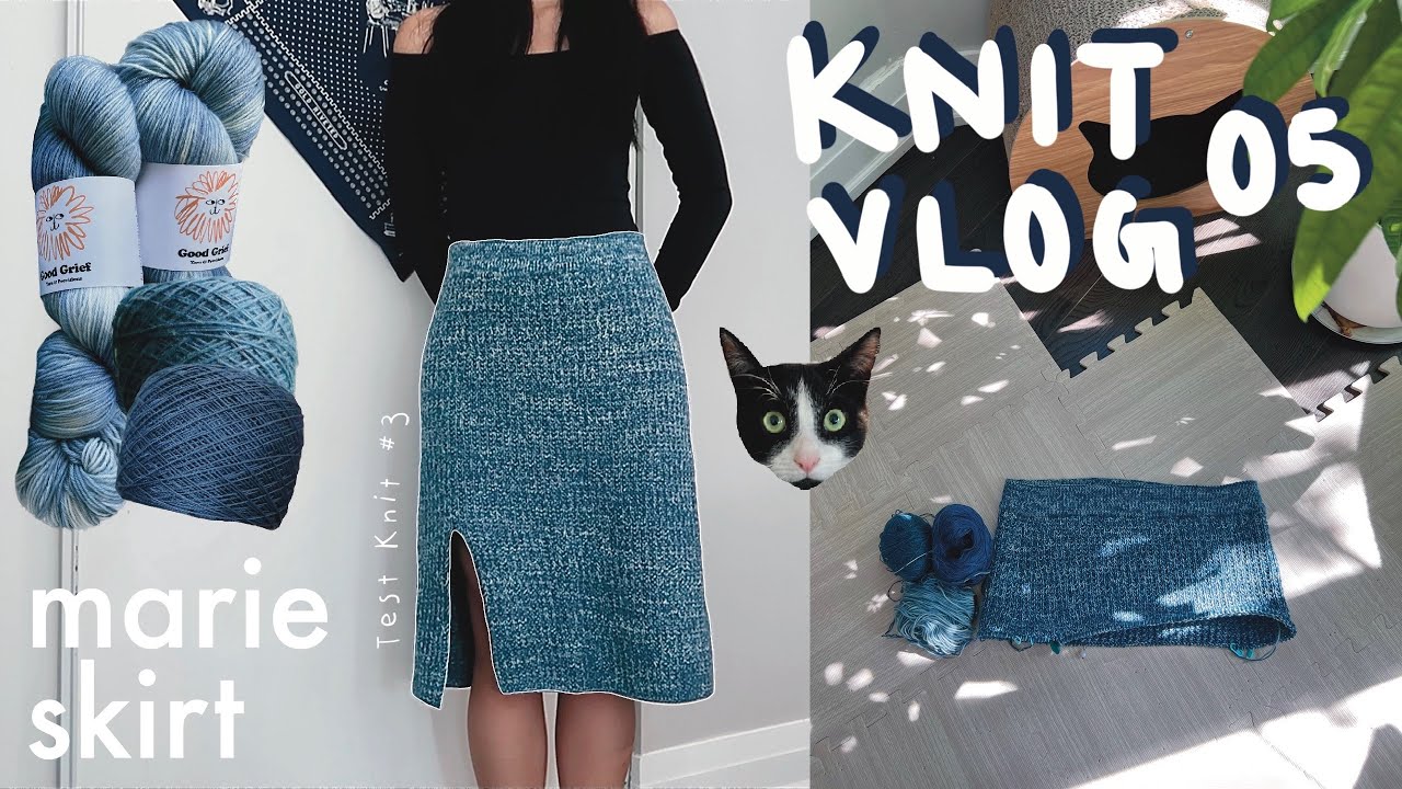Тестовая вязка юбки Marie для Andie Knits | Пробуем разные сочетания пряжи | Видеоблог/дневники п...