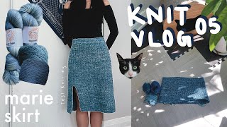 Marie Skirt Test Knit for Andie Knits | Trying Diff Yarn Combos | Knit Vlog/Diaries ep05 | cindknits