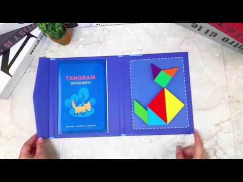 Обзор Танграм (Tangram) Дорожная магнитная деревянная игра головоломка