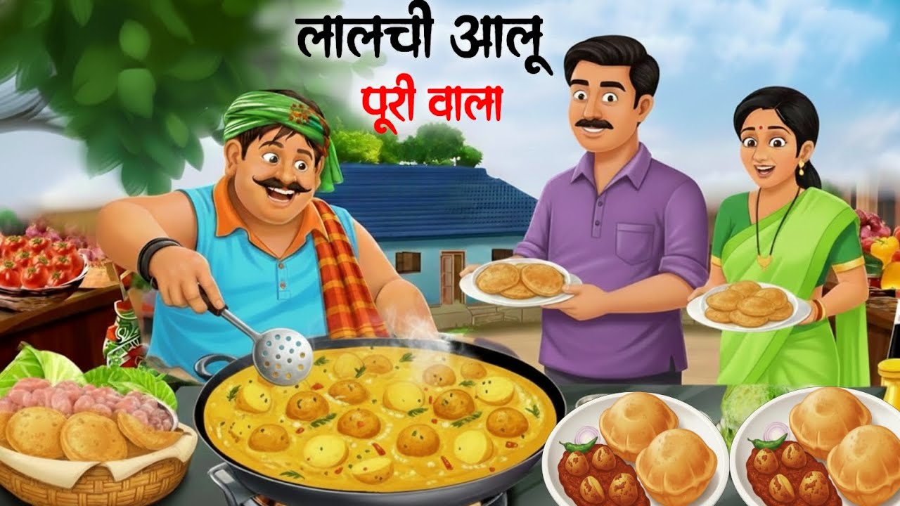 लालची आलू पुरी वाला | lalachi alu puri wala | hindi stories | moral stories | hindi कार्टून |kahani 