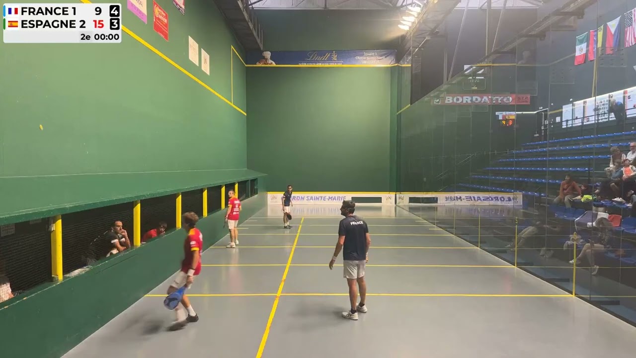 Championnat d’Europe Trinquet 2° Demi finale Paleta gomme creuse masc   manche 2 1080p 60fps H264 12