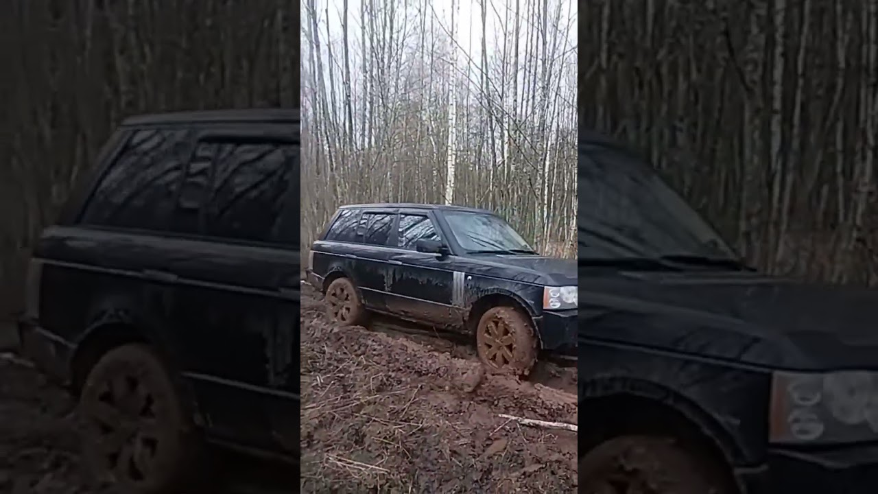 Синий трактор спешит на помощь. Утопил Land Range Rover vogue в грязи.
