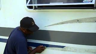 RV vinyl removal with razor scraper only