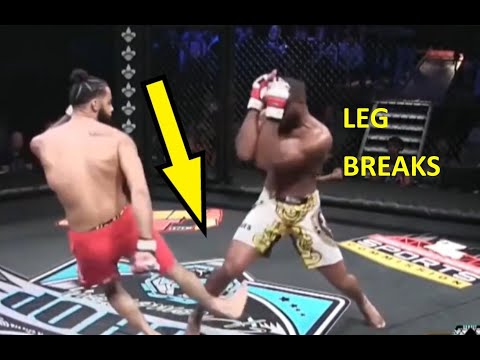 Leg breaks when kicking opponent.  MMA leg break injuries.  Breaking your own leg!