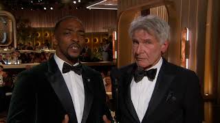 Anthony Mackie And Harrison Ford Present Best Picture Animated 82Nd Annual Den Globes