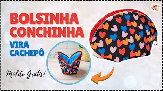 Bolsinha Conchinha Vira Cachepô | Tutorial de Costura passo a passo