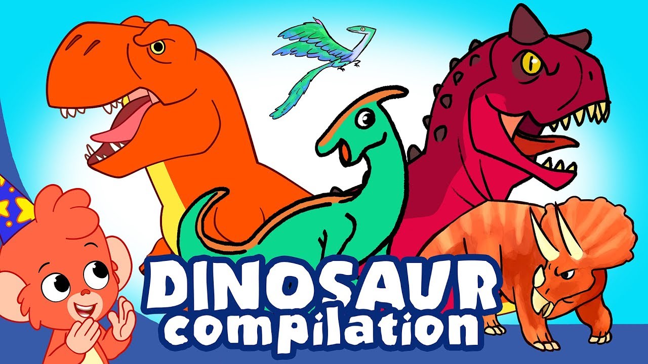 Learn Dinosaurs for Kids | Scary Dinosaur movie Compilation | t-rex Triceratops | Club Baboo