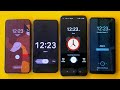 Four Budget Phones Alarm Ringing Set On Alarm Off Huawei Samsung Oneplus Google Pixel