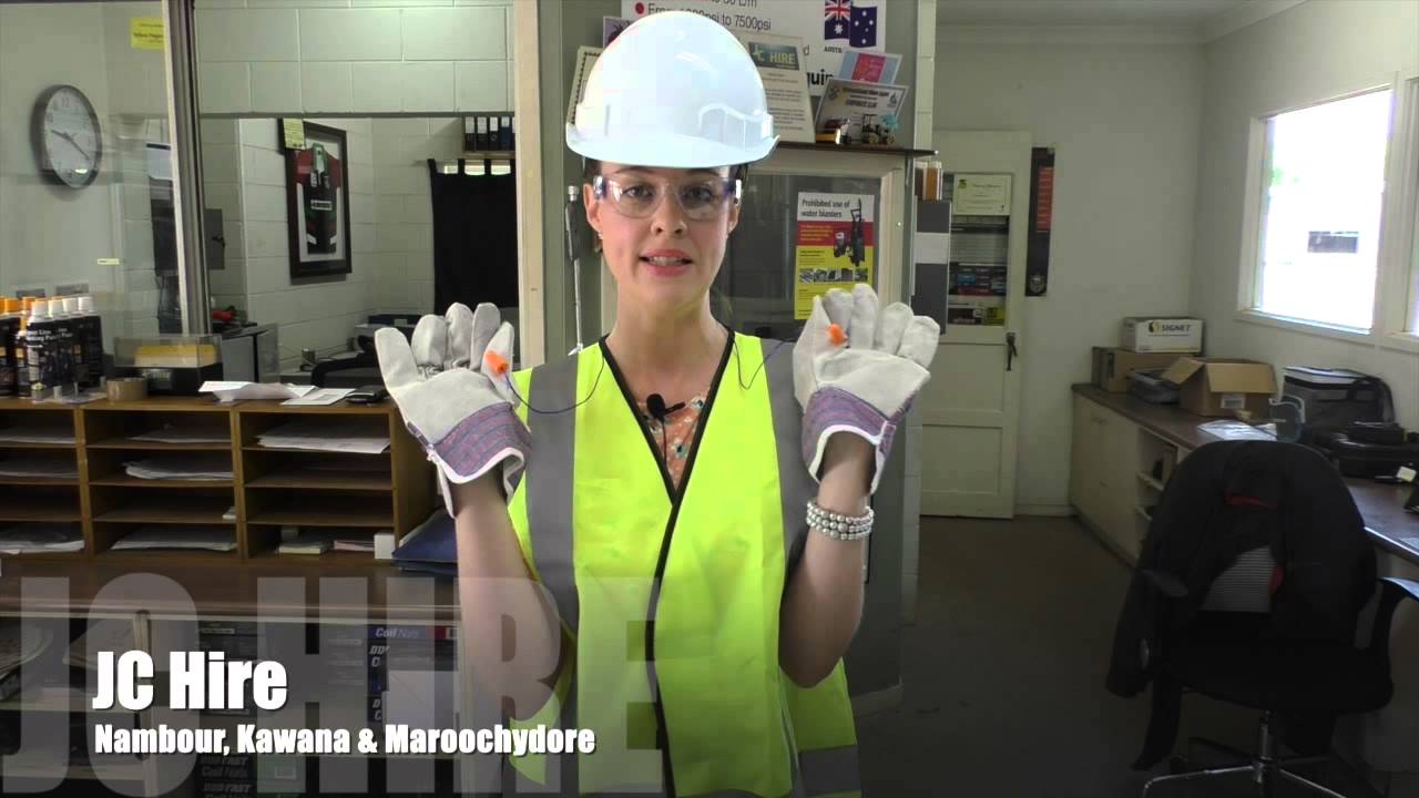 Karen attempts a safety demonstration at JC HIRE