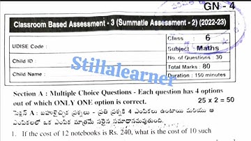 AP 8th 💯MATHS SA-2/CBA-3 Full Previous Question Paper | 8th SA-2 MATHS Question Paper 2024 #sa2maths
