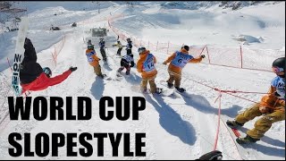 POV: FULL Snowboard Slopestyle Practice in Tignes, France! STOMPS, BAILS, and GOOD TIMES!
