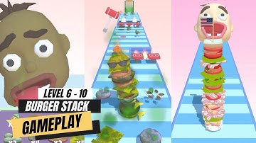 Burger Stack Runner 3D Gameplay Level 6 - 10
