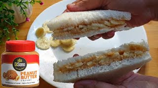How to Make Peanut Butter Banana Sandwich | Easy Healthy Breakfast | Pre Post Workout Meal