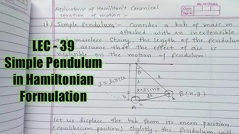 II Simple Pendulum in Hamiltonian Formulation II With Notes