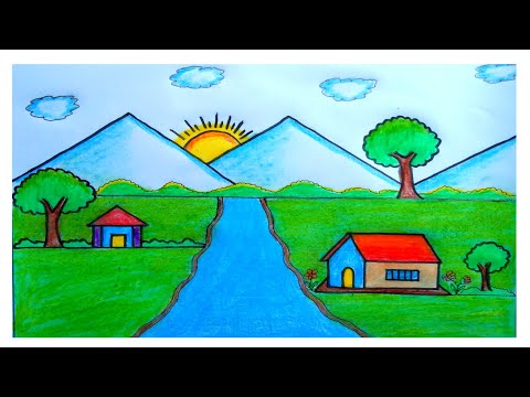 Video: How to draw a beautiful landscape?