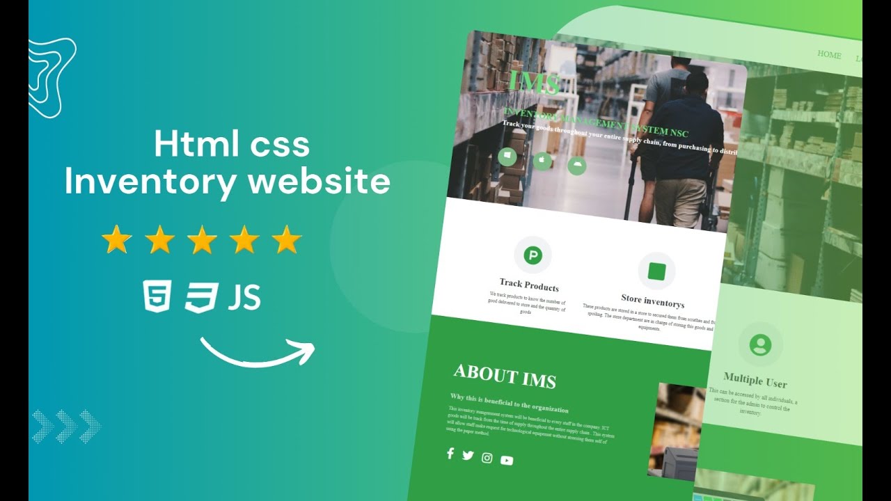 PART2 Responsive Inventory Management Website Tutorial | HTML, CSS ...