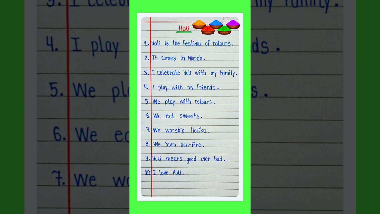 10 Lines On Holi In English Essay Festival
