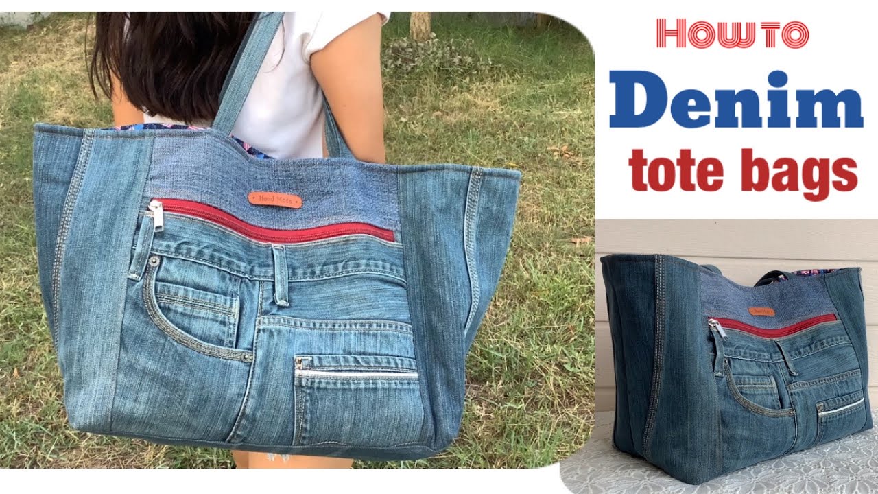 Denim Shoulder Bag Casual Tote | Shoulder Bag Denim Print | Denim Tote Bag  Zipper - Shoulder Bags - Aliexpress