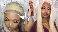 HOW TO INSTALL A PLATINUM BLONDE LACE WIG ON WOC - YOOWIGS