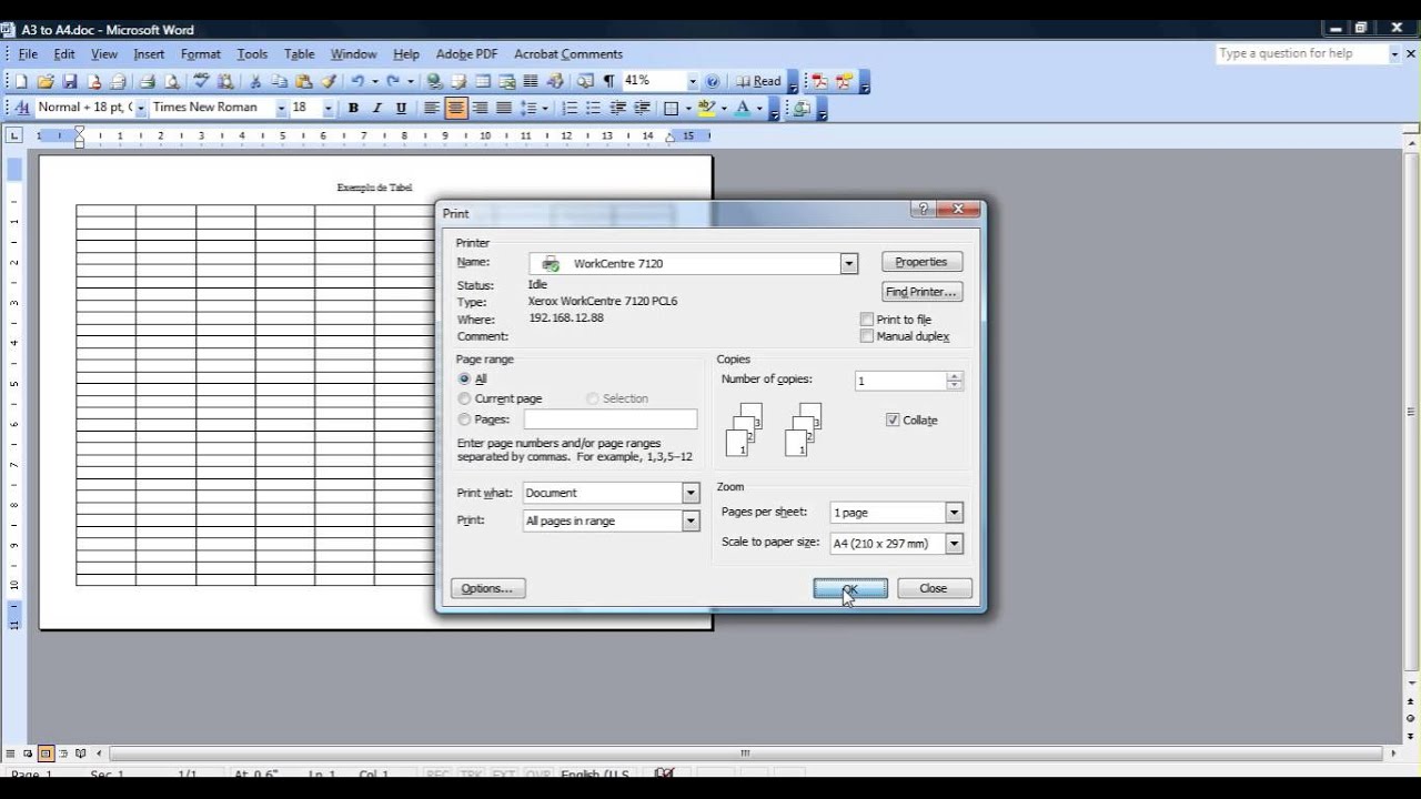 regeling warm Groen how to print A3 to A4 (scale to size) - YouTube