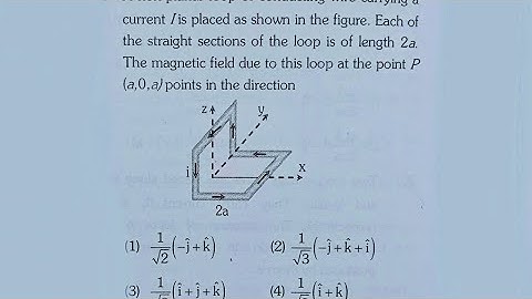 A non-planar loop of conducting wire carrying a current / is placed as shown in the figure.