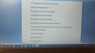 Kurikulum ve Metodikadan Sinaq 2 izahi.