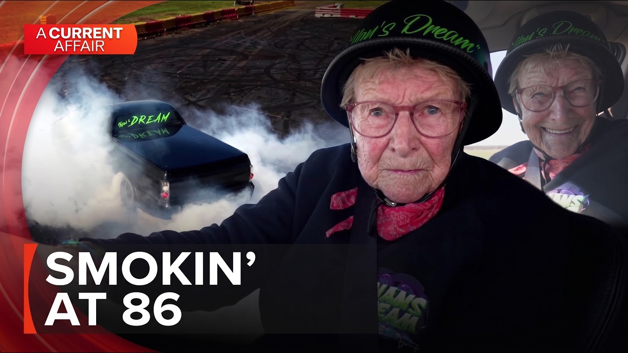 Smokin' at 86: Great-grandmother burns rubber | A Current Affair