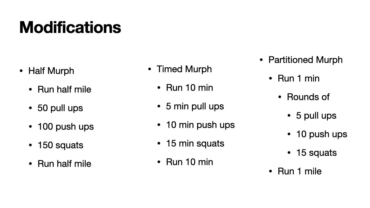 Workout 3 Murph Youtube