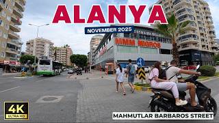 Alanya Mahmutlar Barbaros Street Antalya Turkey November 3, 2025 4K Hd
