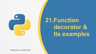 Famous Python Day - 21 - Function Decorator and its Examples Profile