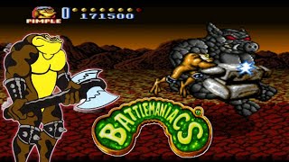 Battletoads In Battlemaniacs SNES Gameplay Walkthrough | Classic Retro Beat 'Em Up Game