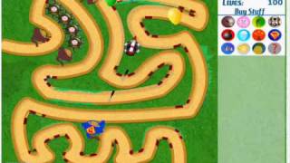 Bloons Tower Defense 3- Track 1- Easy- Walkthrough