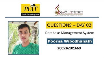 Data Base Task 02 |How to Create Tables | 1st Year | Java Institute| Poorna Wibodhanath